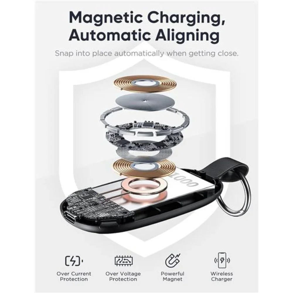 Portable Charger for Apple Watch, 1000mAh, Magnetic Keychain Apple Watch Charger
